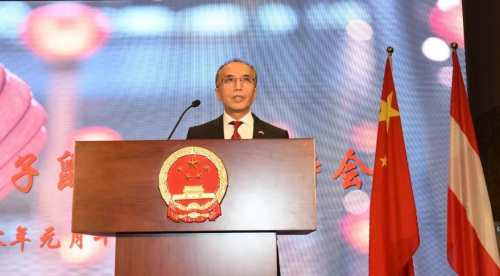 李曉駟大使在招待會上致辭