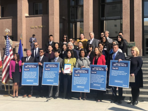 亞太組織聯(lián)合洛縣政府呼吁禁止因新冠肺炎病毒引起的種族歧視。(美國《世界日報》記者王若然／攝影)