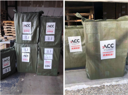 第一批物資已經(jīng)在2月4日發(fā)往中國。休斯敦亞裔商會提供