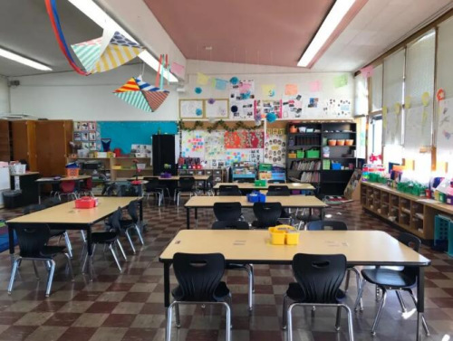 沒有小朋友的教室。受訪者供圖