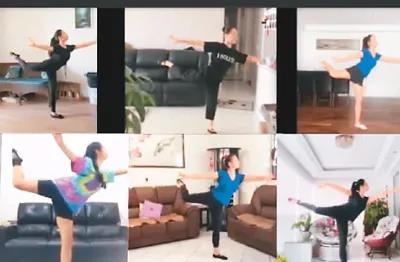 　　居家隔離期間，圣保羅華星藝術(shù)團成員通過視頻連線，參與日常訓(xùn)練及交流。 李青霞供圖