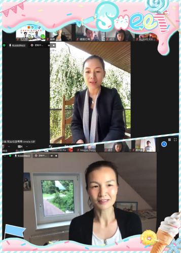 營員家長代表梟帆(上)、班主任李青青(下)在線致辭。