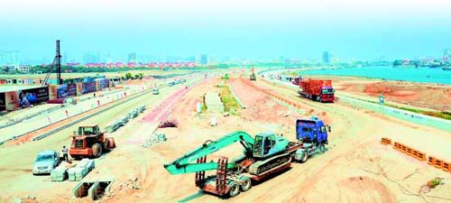 中國僑網東海岸新城建設熱火朝天。(《汕頭日報》/李俊偉 攝)