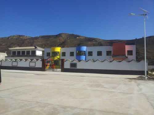 中國僑網(wǎng)多木寺村幼兒園全貌。(甘肅僑聯(lián))