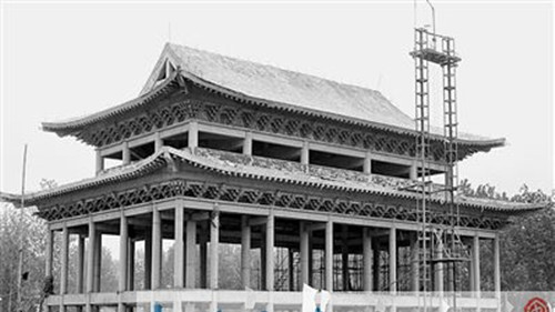 建設中的中原民俗文化館及微子故里仁德店。