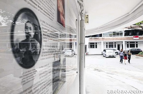 記載陳篤生孫子陳齊賢事跡的故事廣告牌27日正式揭幕。(新加坡《聯(lián)合早報(bào)》/曾坤順