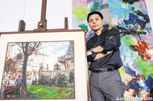 范少華見(jiàn)證島國(guó)的迅速發(fā)展,感覺(jué)有必要通過(guò)畫(huà)作記載將消失或已走入歷史的人事物。(新加坡《聯(lián)合早報(bào)》/龍國(guó)雄