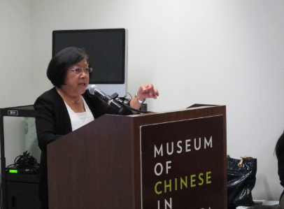 陳李慧珍分享“竹升”的身份掙扎與認同。(美國《世界日報》/許雅鈞