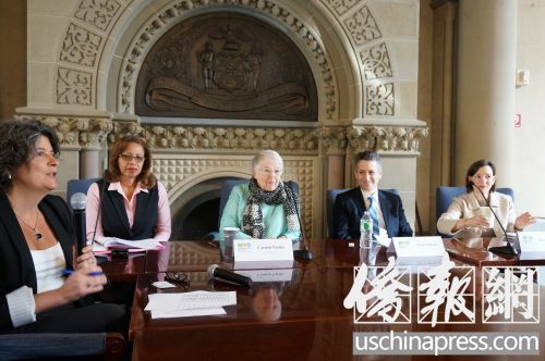 紐約市教育局長法瑞娜舉辦少數(shù)族裔媒體圓桌會議。(美國《僑報》/陳辰