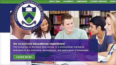 圖為北新澤西大學(xué)的網(wǎng)頁(yè)。(美國(guó)《星島日?qǐng)?bào)》)