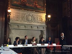 新美國(guó)媒體邀請(qǐng)政府部門(mén)和機(jī)構(gòu)代表談如何防止詐騙。(美國(guó)《僑報(bào)》/林菁