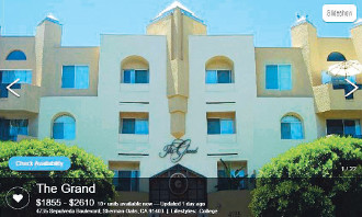 在洛杉磯加大附近出租公寓的網(wǎng)站。(美國(guó)《僑報(bào)》)