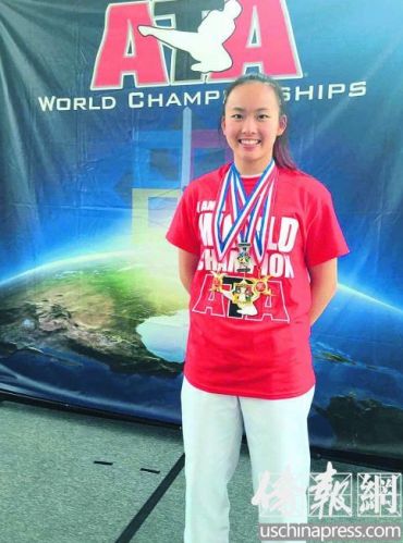 田妤倩美國小石城再奪三金。(美國《僑報》/聶達