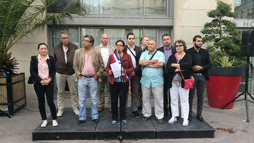 歐市政府集會(huì)抗議針對(duì)華人暴力犯罪。(圖片來(lái)源:歐洲時(shí)報(bào)