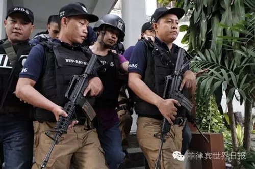 資料圖:菲國警刑偵大隊成員。(菲律賓《世界日報》)