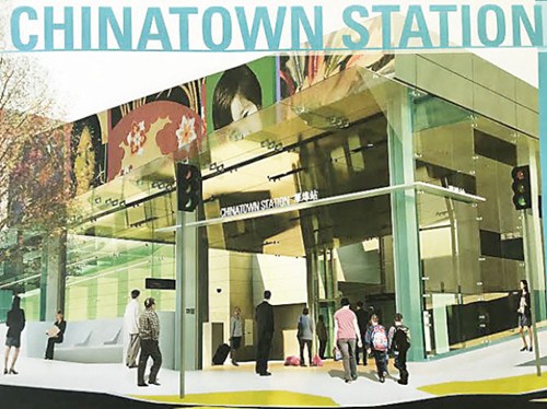 蘭預(yù)定2019年啟用的舊金山中央地鐵華埠車站。(美國《世界日報》檔案照片)