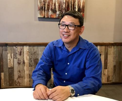 中國僑網(wǎng)施景渭競選連任愛迪生市學(xué)區(qū)委員。(美國《世界日報》╱記者謝哲澍 攝)