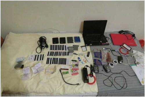 中國僑網(wǎng)犯罪分子的作案工具。(波蘭華人資訊網(wǎng) 資料圖)