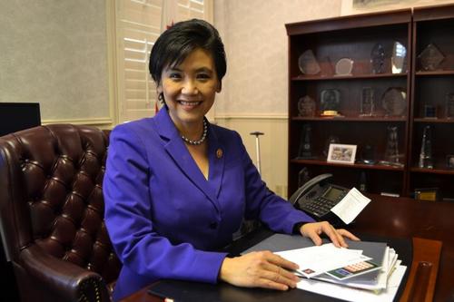 中國僑網(wǎng)趙美心抨擊特朗普“偷換商標(biāo)”的做法改變不了美國是個(gè)“移民國家”的事實(shí)。(美國《僑報(bào)》/高睿 攝)