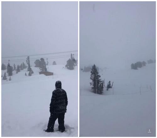 中國(guó)僑網(wǎng)發(fā)生雪崩的巨象山Mill High Five纜車旁的雪道。(美國(guó)《世界日?qǐng)?bào)》/張先生提供)