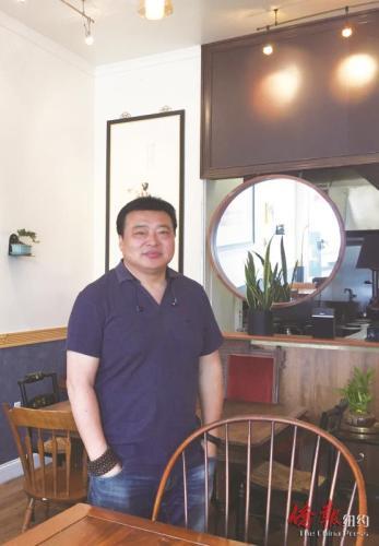 中國僑網(wǎng)“大唐小面”老板于洪軍。(美國《僑報》/均林菁 攝)