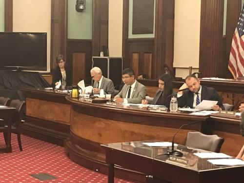 中國(guó)僑網(wǎng)紐約市議會(huì)移民委員會(huì)6日召開(kāi)公眾聽(tīng)證會(huì),討論此前提出的要求市府全面停止與移民執(zhí)法機(jī)構(gòu)簽約合作的提案。(美國(guó)《世界日?qǐng)?bào)》/和釗宇 攝)