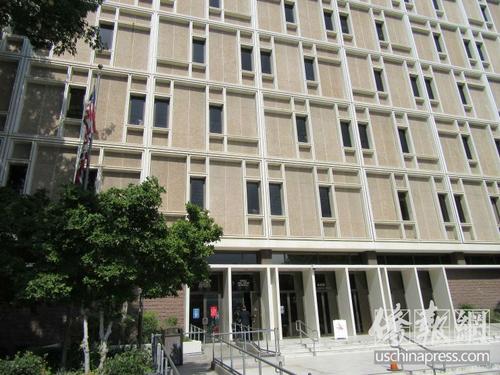 中國僑網(wǎng)波莫納高等法院。(美國《僑報》/翁羽 攝)