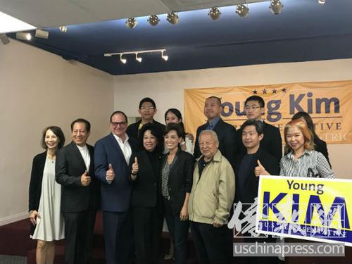 中國僑網(wǎng)美國加州39區(qū)聯(lián)邦眾議員共和黨候選人金映玉反對種族異化。(美國《世界日報》╱聶達(dá) 攝)