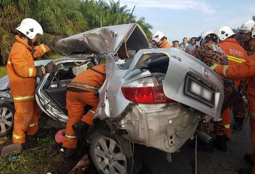 中國(guó)僑網(wǎng)車(chē)禍現(xiàn)場(chǎng)。(馬來(lái)西亞《中國(guó)報(bào)》)