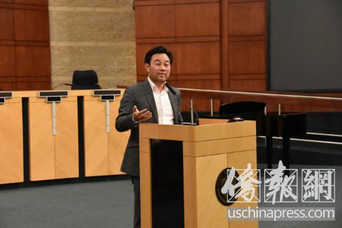 中國僑網(wǎng)爾灣市首位華裔副市長郭正明。(美國《僑報(bào)》/尚穎 攝)