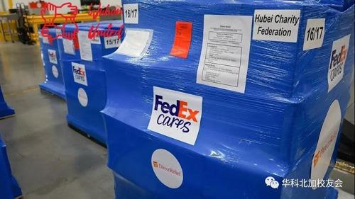 中國(guó)僑網(wǎng)在美國(guó)倉(cāng)庫(kù)內(nèi)即將送往湖北慈善總會(huì)的醫(yī)療物資