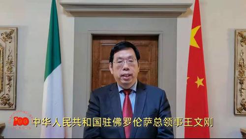 中國(guó)僑網(wǎng)王文剛總領(lǐng)事致辭的視頻截圖