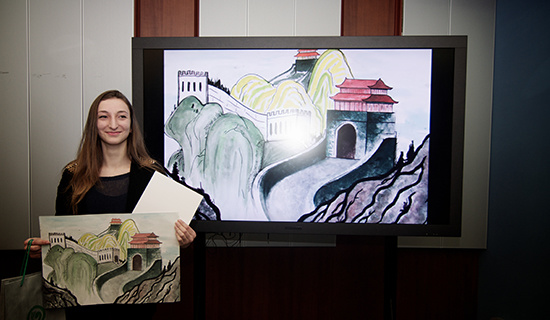 中國(guó)僑網(wǎng)保加利亞學(xué)生畫筆下的長(zhǎng)城