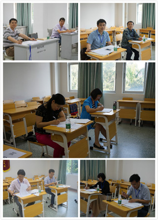 考官們在考場里認真工作