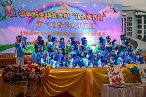 中國僑網(wǎng)學生表演“三字經(jīng)”