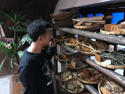 中國(guó)僑網(wǎng)學(xué)員體驗(yàn)聞香識(shí)藥。