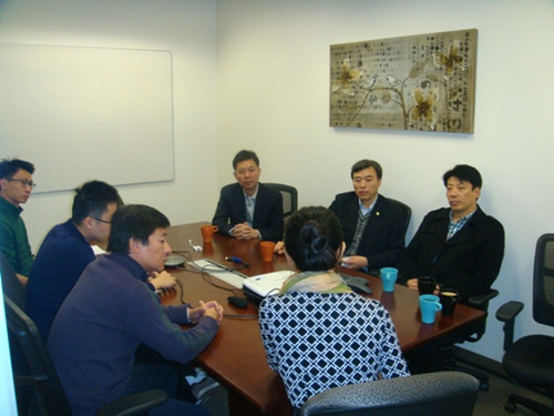 中國僑網(wǎng)聽取江蘇省產(chǎn)業(yè)技術國際研究院美國硅谷分院院長王嵐有關情況介紹