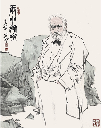 中國僑網(wǎng)庚申獅吼(183cm*144cm 紙本設(shè)色)-范曾(中國大陸)-2012