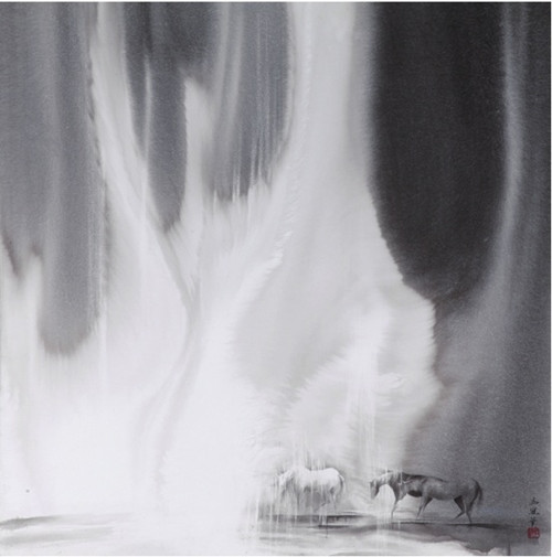 中國僑網(wǎng)笛聲(72cm*72cm 紙本水墨)-馬驍(日本)-2010