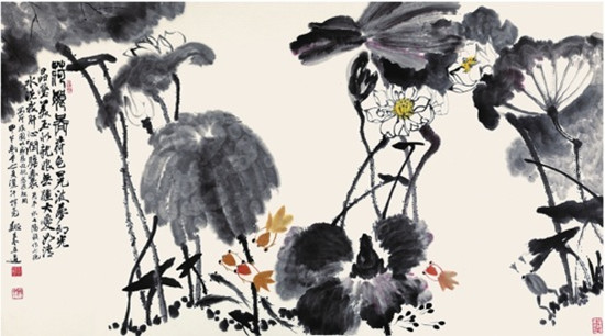 中國僑網(wǎng)荷娘圖(140cm*80cm紙本水墨)-魏來五道(日本)-2014