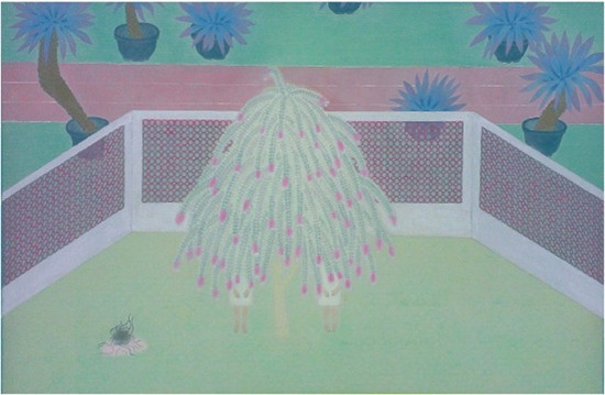 中國僑網(wǎng)看不見看不見(61cm*95cm 絹本設(shè)色)-葉采薇(中國臺(tái)灣)-2014