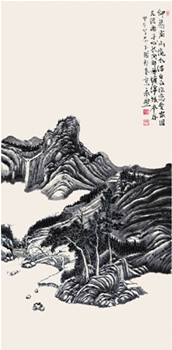 中國(guó)僑網(wǎng)詠芥子園(67cm*137cm 紙本水墨)-鐘永照(委內(nèi)瑞拉)-2014