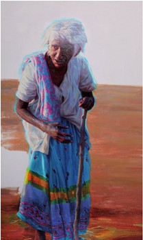 中國僑網(wǎng)老婆婆(162cm*97 布面油彩)-東強(qiáng)(日本)-2010