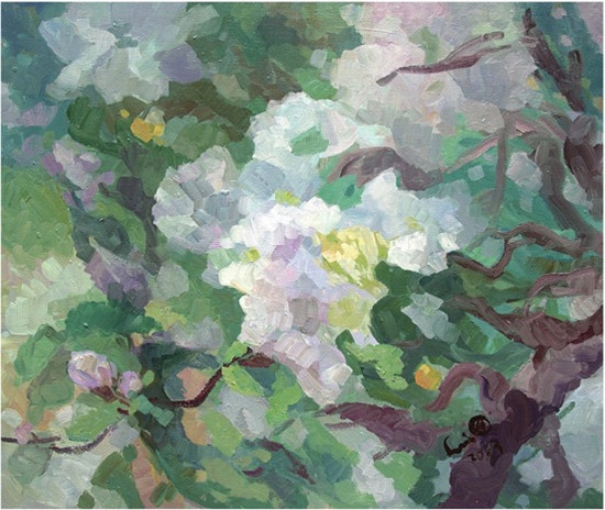 中國僑網(wǎng)晨露(100cm*120cm 布面油彩)-林鳳仙(挪威)-2013