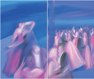 中國僑網(wǎng)無終止的華爾茲(局部)(100cm*340cm 布面丙烯)-劉秀鳴(奧地利)-2013