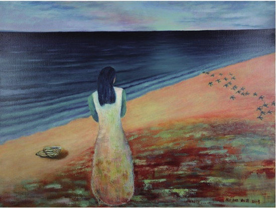 中國僑網(wǎng)海龜奔生(90cm*120cm 布面油彩)-袁慧娟(挪威)-2009