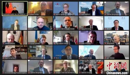 中國僑網招待會畫面。中國駐漢堡總領館供圖