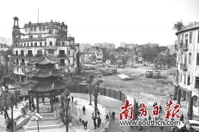 中國僑網(wǎng)汕頭小公園春節(jié)前將重現(xiàn)“四永一升平”格局。南方日報記者 許端陽 攝