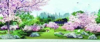 中國僑網(wǎng)圖為桃蹊公園效果圖。
