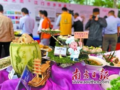 中國僑網開平家宴“一鎮(zhèn)一宴”菜品亮相。南方日報記者 鄭琦 攝